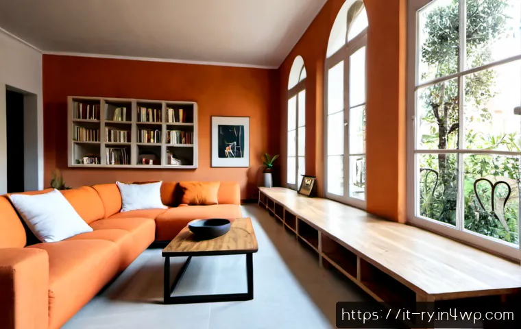 Home 10 코리빙 커뮤니티에 적합한 인테리어 스타일 - Photorealistic Italian co-living communal living room in a renovated Milan apartment, warm terracott...